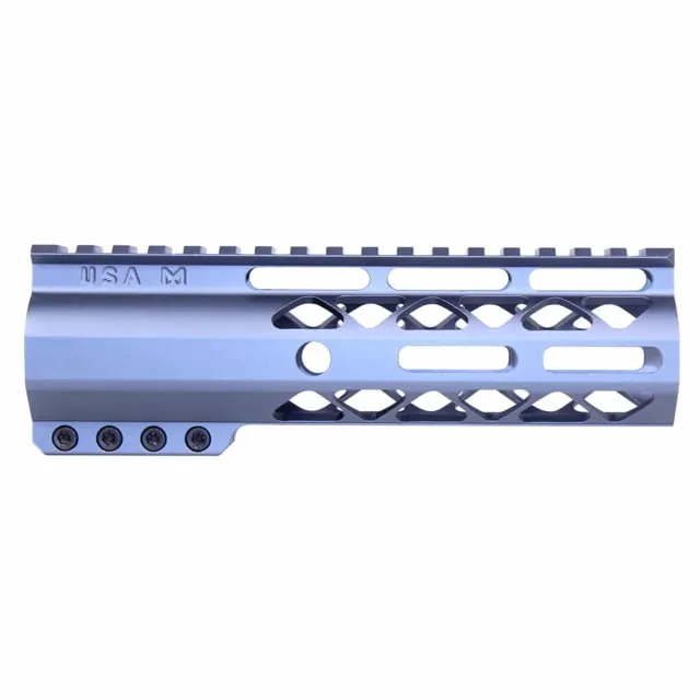 Guntec USA AirLok Series M-LOK Compression Free Floating Handguard w/Monolithic Top Rail 7in Grey