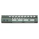 Guntec USA Ultra Lightweight Thin M-LOK System Free Floating Handguard w/Monolithic Top Rail 9in Green