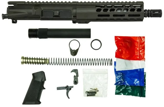 Ghost Firearms Upper Receiver Pistol Lower Parts Kit 5.56mm 7.5in Pistol 4150 Chrome Moly Steel Barrel 1-7 Twist 7in M-LOK Free Float Hand Guard A2
