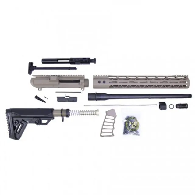 Guntec USA AR Complete .308 Upper Receiver w/o Lower Parts Kit N.5 15in M-LOK Handguard .308 Gen 2 M.L.S. Stock Assembly Mid-Length .750 Gas Block