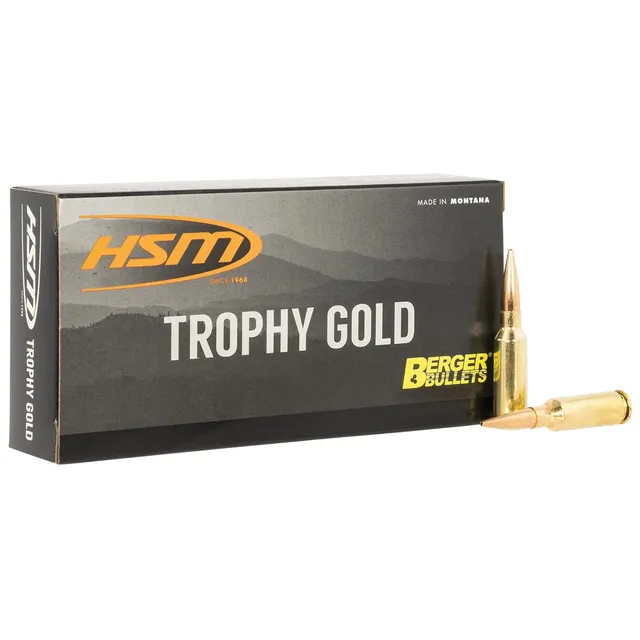 HSM Ammunition Trophy Gold 6mm ARC 95 gr SST 20rds Rifle Ammo for Premium Shock Tip for Trophy Hunts