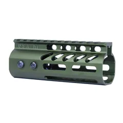 Guntec USA 5" Ultra Lightweight Thin M-LOK Free Floating Handguard w/ Monolithic Top Rail Anodized Green