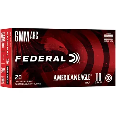 Total Metal Jacket American Eagle 6mm ARC 110gr TMJ 2600 Fps 20/Box