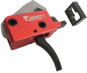 Timney Triggers AR PCC 2 Stage Curved Shoe Trigger STRAIGHT 2+2LB Pistol Caliber Carbine Fits all calibers in PCC .40 .45 9mm Red Actual
