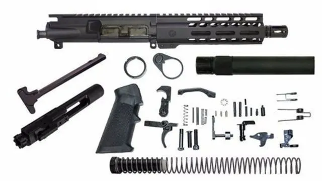 Ghost Firearms Vital Upper Receiver Pistol Lower Parts Kit 9mm 9x19 Para 7.5in Pistol Light HBAR Barrel 1-10 Twist 7in M-LOK Freefloat Handguard BLK
