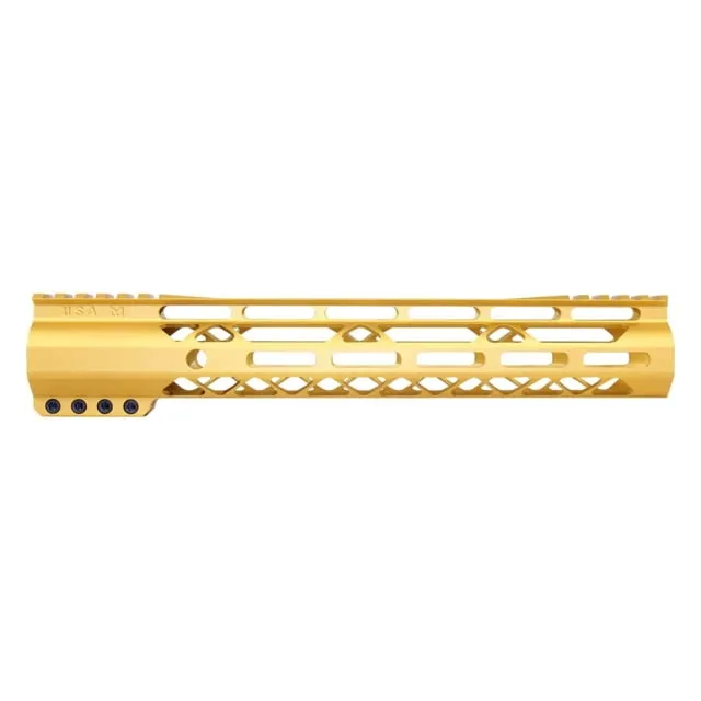 Guntec USA AIR-LOK Series M-LOK Compression Gen 2 Free Floating Handguard w/Monolithic Top Rail 12in Gold