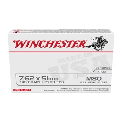 USA White Box 7.62x51 NATO 149gr Full Metal Jacket 500/Case
