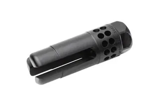 SureFire WARCOMPSPORT7625824 Warcomp Sport Flash Hider 30 Cal (7.62mm NATO) 5/8"-24 tpi, Open Tine 3-Prong, Ported Black Stainless Steel