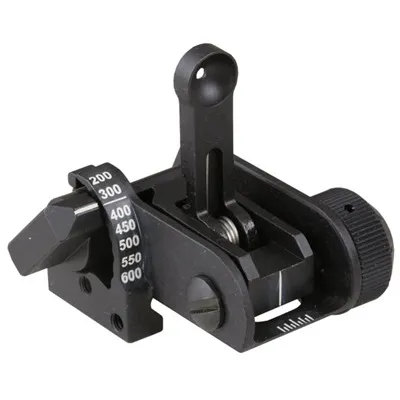 AR-15 flip-Up Adj USGI Backup Iron Rear Sight Black