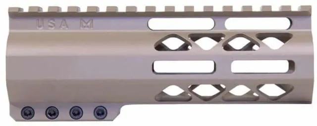 Guntec USA AR-15 6in Air-Lok Series M-LOK Compression Free Floating Handguard w/ Monolithic Top Rail Flat Dark Earth
