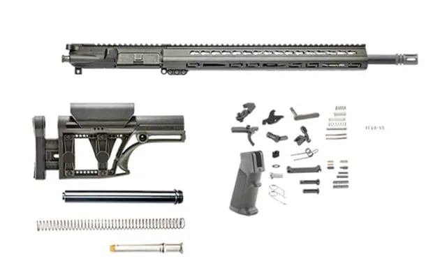 Luth-AR Mark 12 Kit Minus Lower Receiver w/ Fixed Stock 5.56mm 27in 18in Government Rifle 1x9 1/2x28 Picatinny Key MOD A2 Flash Hider Anodized