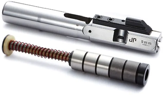 JP Enterprises EnhancedBolt Bolt Carrier Group BCG 9mm Polished SS Finish Standard Stroke Enhanced SCS System JPSCS2-9-5H2 - 2 Tungsten/ 3 Steel