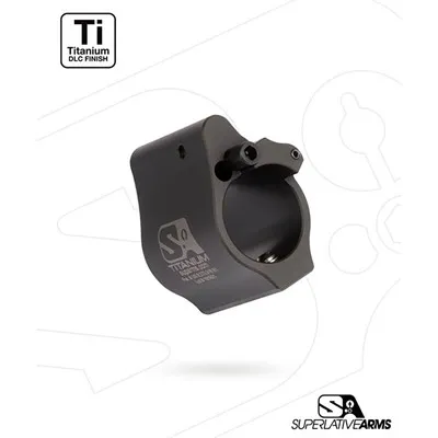 AR-15 Solid Titanium Adjustable Gas Block .875" Black