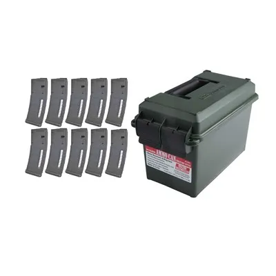 AR-15 X10 PMAG Gen M2 MOE Window + Ammo Can 30rd Black 10pk