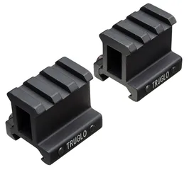 TruGlo 1" Picatinny Rail 2-Piece Riser Mount, Anodized Matte Black