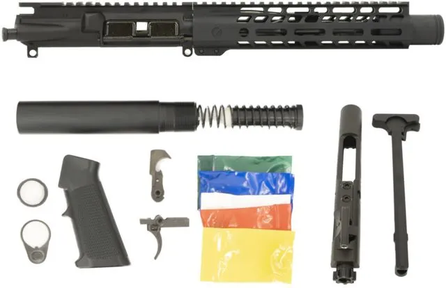 Ghost Firearms Upper Receiver Pistol Lower Parts Kit .300 Blackout 7.5in Pistol 4150 Light HBAR Barrel 1-8 Twist 9in M-LOK Free Float Hand Guard Flash