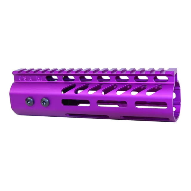 Guntec USA .308 Caliber Ultra Lightweight Thin M-LOK System Free Floating Handguard w/Monolithic Top Rail 7in Anodized Purple