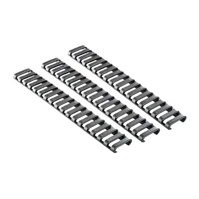 Picatinny Ergo 18 Slot Ladder Rail Cover - 3-Pack - 18 Slot Ladder Rail Cover Picatinny Polymer Black