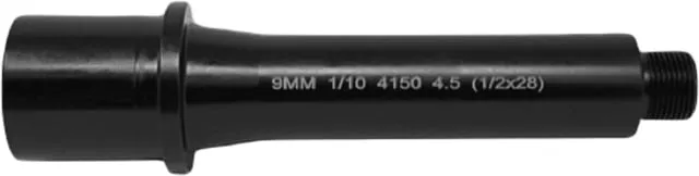 Lead & Steel AR-9 9mm Threaded AR Barrel 4.5in Straight Blowback 1-10 Twist 1/2x28 Nitride Black