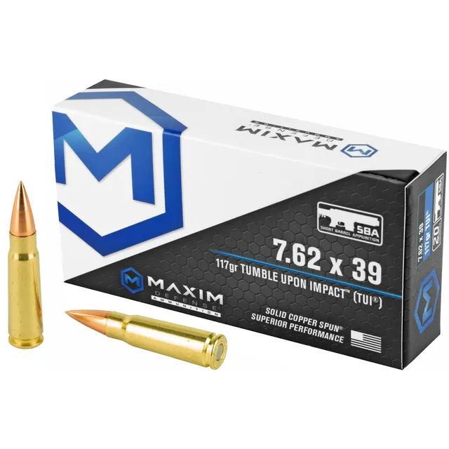 Maxim Defense 7.62x39mm Ammunition, 20 Rounds Solid Copper 117gr