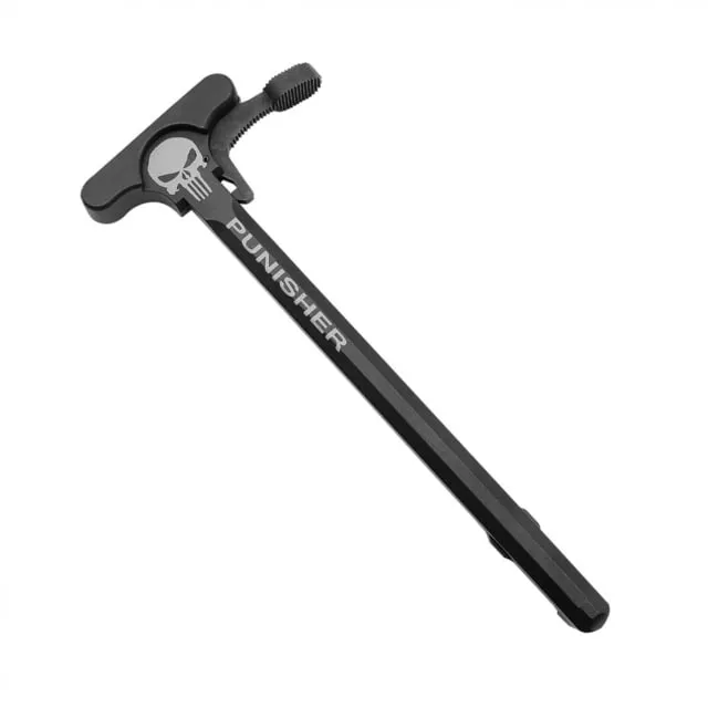 Tiger Rock AR-15 Tactical Charging Handle Oversized Latch w/ Punisher Engraving Black Small