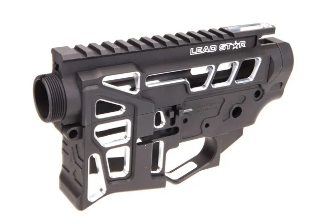 Lead Star Arms LSA-15 - Skeletonized AR-15 Receiver Set -Contrast Cut Black