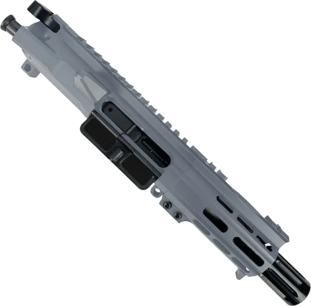 ABC RIFLE COMPANY AR .40 S&W Billet Pistol 4in Barrel Custom M-LOK Handguard Complete Upper Receiver w/BCG And Charging Handle Sniper Grey