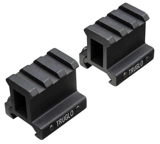 TruGlo 1" Picatinny Rail 2-Piece Riser Mount, Anodized Matte Black