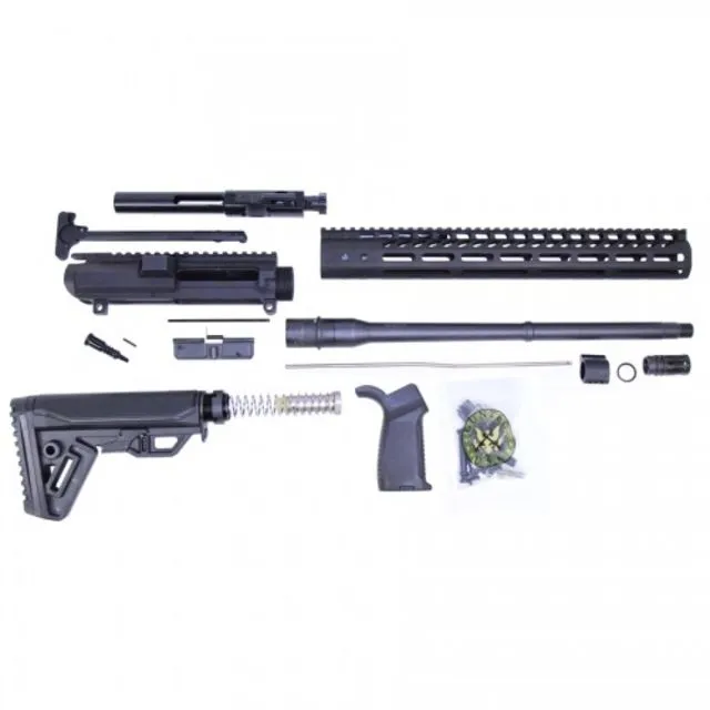 Guntec USA AR Complete .308 Upper Receiver w/o Lower Parts Kit N.1 15in M-LOK Handguard .308 Gen 2 M.L.S. Stock Assembly Mid-Length .750 Gas Block