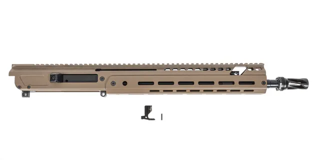 PSA JAKL 14.5" Rifle length Upper Assembly 5.56 NATO 1:7 Nitride w/Knurled CH, BCG HUXWRX Flash Hider, FDE
