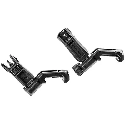 MBUS Pro Offset Sight Set Flip Up Adjustable For AR-15 Black
