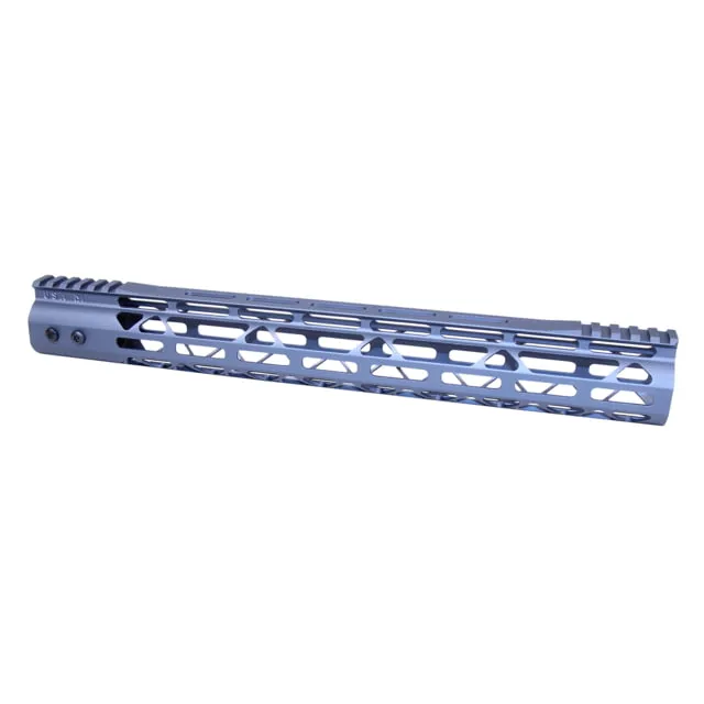 Guntec USA MOD LITE Skeletonized Series M-LOK Free Floating Handguard w/ Monolithic Top Rail 15in Anodized Grey