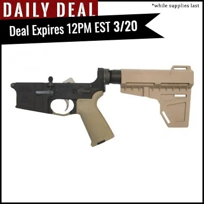 PSA AR-15 Complete MOE Shockwave EPT Pistol Lower, Flat Dark Earth - No Magazine - 516447604
