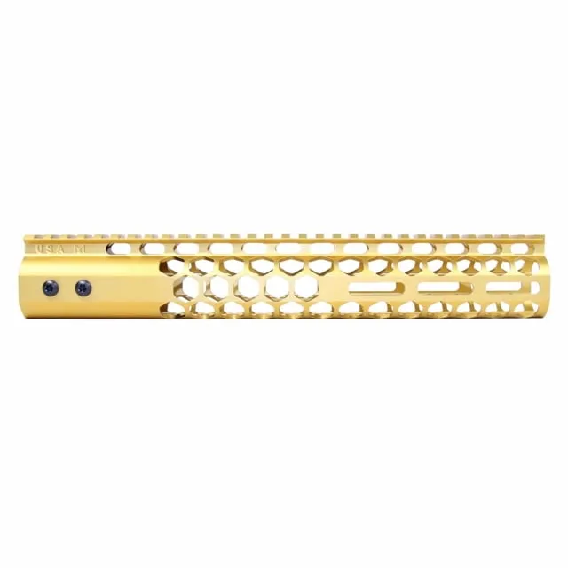 Guntec USA Air Lite Honeycomb Series M-LOK Free Floating Handguard w/Monolithic Top Rail 12in Gold