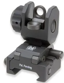 GG&G Spring Actuated A2 Top Mounted Deployable Rear Sight w/Trijicon Tritium A2 Aperture Black