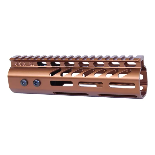 Guntec USA .308 Caliber Ultra Lightweight Thin M-LOK System Free Floating Handguard w/Monolithic Top Rail 7in Anodized Bronze
