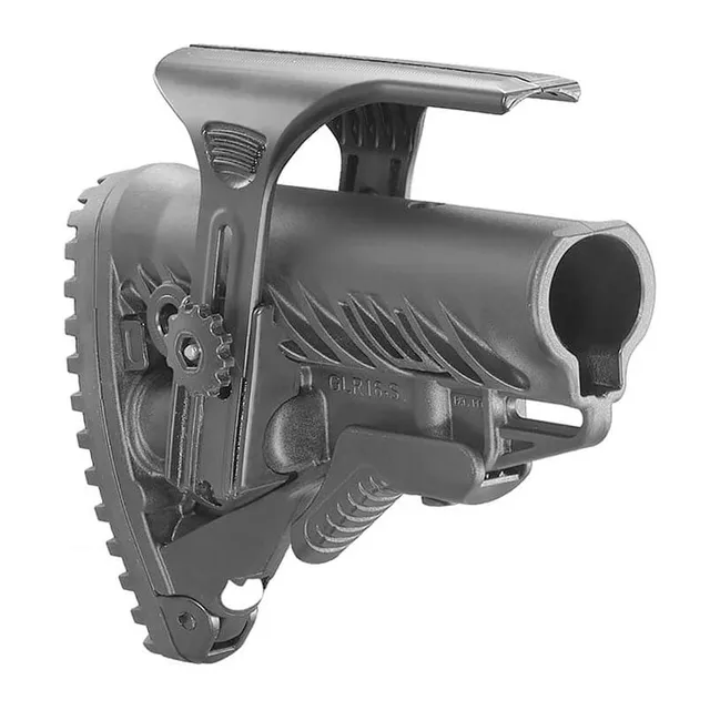 FAB Defense GLR-16 AR-15 Tactical Stock with Adjustable Cheek Rest, Black