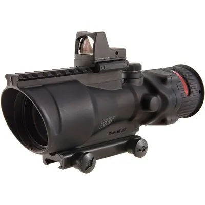 Ta648 ACOG Dual Illum 6x48mm Red Chevron 50BMG Reticle Black W/Ta51 Mount & Rm02