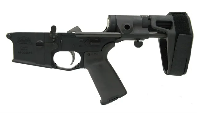 PSA AR-15 Complete MOE+ EPT Pistol Lower with CQB PDW Brace - No Magazine, Black - 516446649