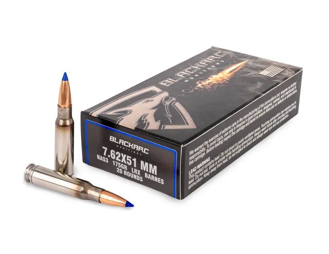 Blackarc Munitions NAS3 .308 WIN (7.62x51mm) 175gr Barnes LRX Ammo, 20Rds