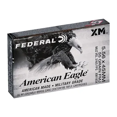 American Eagle Xm193 5.56mm NATO 55gr FMJ 20/Box