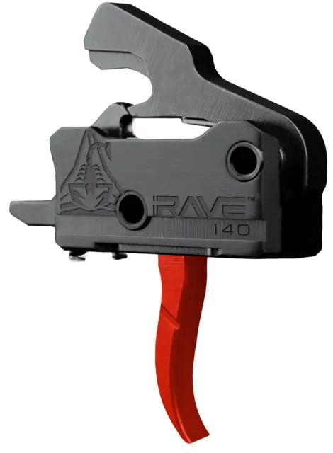 RISE Armament Rave 140 Drop-In Trigger w/ Anti Walk Pins Curved 3.5lb Pull Weight Black/Red