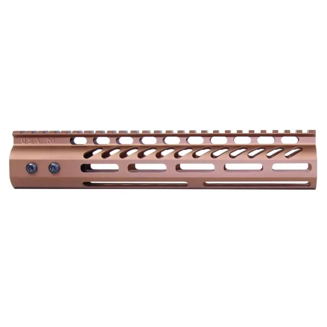 Guntec USA Ultra Lightweight Thin M-LOK System Free Floating Handguard w/Monolithic Top Rail 10in Bronze