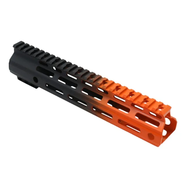 Tiger Rock AR-15 Angle Cut Clamp On M-LOK 10in Handguard Black Base Cerakote Gradient Organge Medium