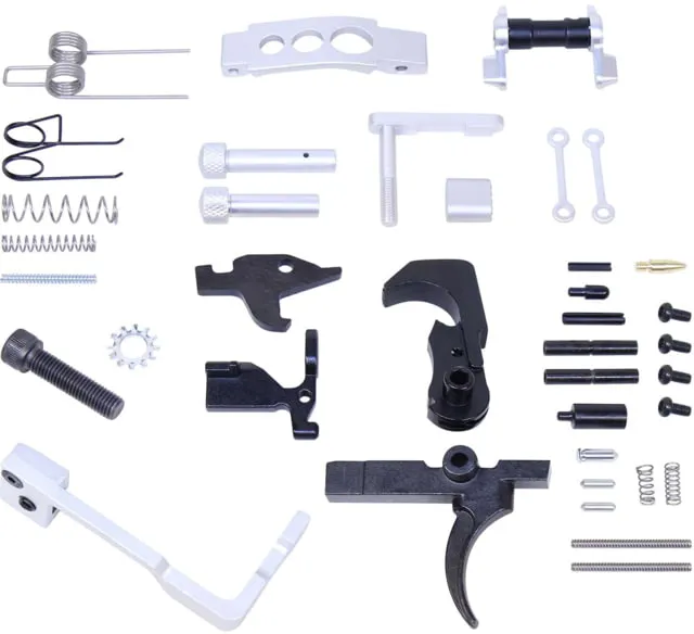 Guntec USA AR-15 Enhanced Lower Parts Kit w/ Upgrades Anodized Clear