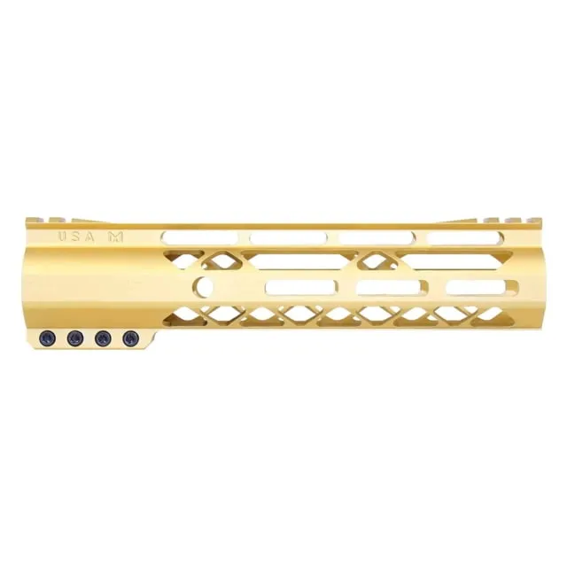 Guntec USA AIR-LOK Series M-LOK Compression Gen 2 Free Floating Handguard w/Monolithic Top Rail 9in Gold