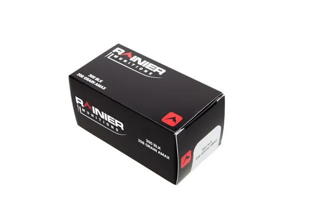 Rainier Munitions 300 BLK 208gr Amax Factory New 50 Rd Box
