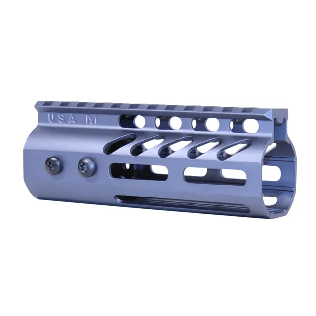 Guntec USA 5" Ultra Lightweight Thin M-LOK Free Floating Handguard w/ Monolithic Top Rail Anodized Grey