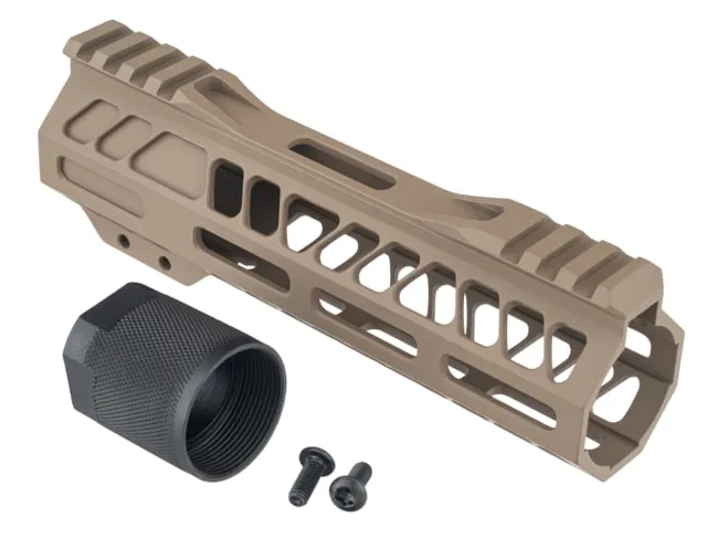 TRYBE Defense AR-15 M-LOK 7in Extra Lightweight Handguard w/ Cut-Away Rail Flat Dark Earth 7 Inch