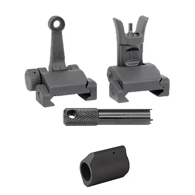 .750 Gas Block W/ AR-15 Flip-Up Combat Sights